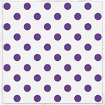 Polka Dots - Dark Lavender Violet on White Canvas 12  x 12 