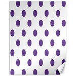 Polka Dots - Dark Lavender Violet on White Canvas 18  x 24 
