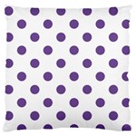 Polka Dots - Dark Lavender Violet on White Large Flano Cushion Case (One Side)