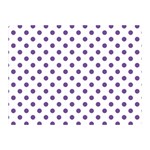 Polka Dots - Dark Lavender Violet on White Double Sided Flano Blanket (Mini)