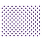 Polka Dots - Dark Lavender Violet on White Double Sided Flano Blanket (Medium)