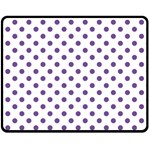 Polka Dots - Dark Lavender Violet on White Fleece Blanket (Medium) (One Side)