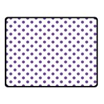 Polka Dots - Dark Lavender Violet on White Double Sided Fleece Blanket (Small) (Two Sides)