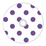Polka Dots - Dark Lavender Violet on White CD Wall Clock