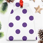 Polka Dots - Dark Lavender Violet on White Ornament (Bell)