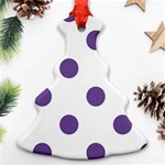 Polka Dots - Dark Lavender Violet on White Christmas Tree Ornament (Two Sides)