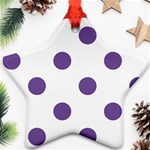 Polka Dots - Dark Lavender Violet on White Ornament (Star)