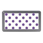 Polka Dots - Dark Lavender Violet on White Memory Card Reader (Mini)