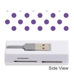 Polka Dots - Dark Lavender Violet on White Memory Card Reader (Stick)