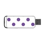 Polka Dots - Dark Lavender Violet on White Portable USB Flash (One Side)