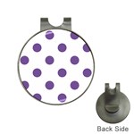 Polka Dots - Dark Lavender Violet on White Golf Ball Marker Hat Clip