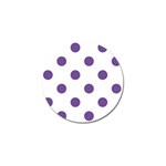 Polka Dots - Dark Lavender Violet on White Golf Ball Marker