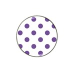 Polka Dots - Dark Lavender Violet on White Hat Clip Ball Marker
