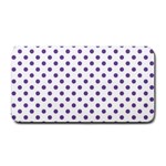 Polka Dots - Dark Lavender Violet on White Medium Bar Mat