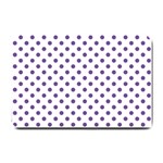 Polka Dots - Dark Lavender Violet on White Small Doormat
