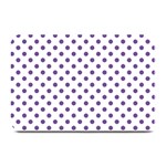 Polka Dots - Dark Lavender Violet on White Plate Mat