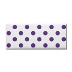 Polka Dots - Dark Lavender Violet on White Hand Towel