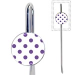 Polka Dots - Dark Lavender Violet on White Book Mark
