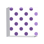 Polka Dots - Dark Lavender Violet on White 4 x 4  Acrylic Photo Block