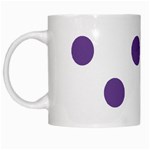 Polka Dots - Dark Lavender Violet on White White Mug