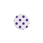 Polka Dots - Dark Lavender Violet on White 1  Mini Magnet
