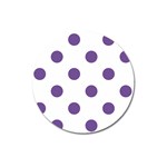 Polka Dots - Dark Lavender Violet on White Magnet 3  (Round)