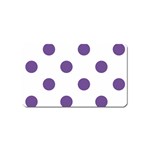 Polka Dots - Dark Lavender Violet on White Magnet (Name Card)