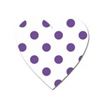 Polka Dots - Dark Lavender Violet on White Magnet (Heart)