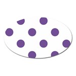 Polka Dots - Dark Lavender Violet on White Magnet (Oval)