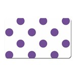Polka Dots - Dark Lavender Violet on White Magnet (Rectangular)