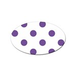 Polka Dots - Dark Lavender Violet on White Sticker Oval (10 pack)