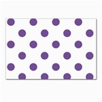 Polka Dots - Dark Lavender Violet on White Postcard 4 x 6  (Pkg of 10)