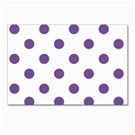Polka Dots - Dark Lavender Violet on White Postcard 5  x 7 