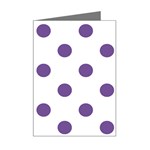 Polka Dots - Dark Lavender Violet on White Mini Greeting Card