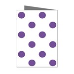 Polka Dots - Dark Lavender Violet on White Mini Greeting Cards (Pkg of 8)