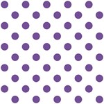 Polka Dots - Dark Lavender Violet on White ScrapBook Page 12  x 12 