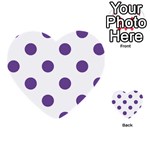 Polka Dots - Dark Lavender Violet on White Multi-purpose Cards (Heart)