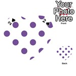 Polka Dots - Dark Lavender Violet on White Playing Cards 54 (Heart)