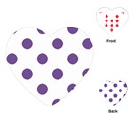 Polka Dots - Dark Lavender Violet on White Playing Cards (Heart)