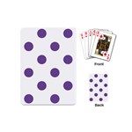 Polka Dots - Dark Lavender Violet on White Playing Cards (Mini)