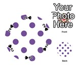 Polka Dots - Dark Lavender Violet on White Playing Cards 54 (Round)