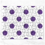 Polka Dots - Dark Lavender Violet on White Jigsaw Puzzle (Rectangular)