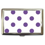 Polka Dots - Dark Lavender Violet on White Cigarette Money Case
