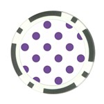 Polka Dots - Dark Lavender Violet on White Poker Chip Card Guard