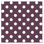 Polka Dots - White on Eggplant Violet Large Satin Scarf (Square)