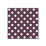 Polka Dots - White on Eggplant Violet Satin Bandana Scarf