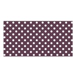 Polka Dots - White on Eggplant Violet Satin Shawl