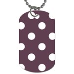 Polka Dots - White on Eggplant Violet Dog Tag (One Side)