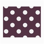 Polka Dots - White on Eggplant Violet Small Glasses Cloth