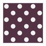 Polka Dots - White on Eggplant Violet Medium Glasses Cloth (2 Sides)